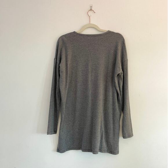 Eileen Fisher – Gray Fleece-Lined Long Sleeve Pullover Tunic Sweater - Picture 2 of 6